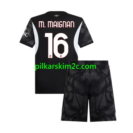Koszulka AC Milan Mike Maignan 16 Bramkarskie Dziecięca Główna 2024/25 Koszulki Piłkarskie